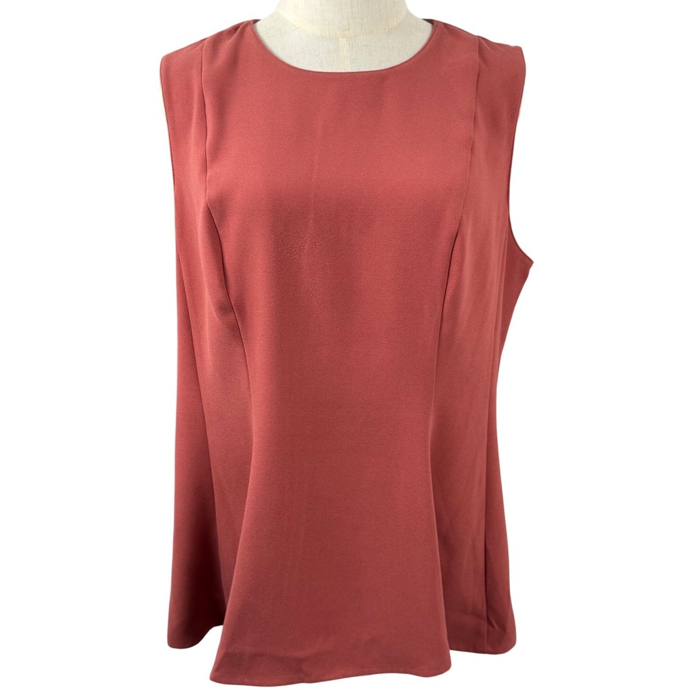 Ann Taylor L Sleeveless Blouse Peplum Zipper Office Shell Old Money Workwear EUC